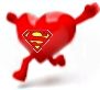 Super Heart Man loves to eat superfoods super food greens and anti-oxidants mineral and nutrient rich