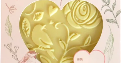 Give sugarless white chocolate heart for Valentines Day